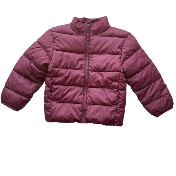 The Childrens Place Burgundy Puffer Jacket Kids Size XS/TP-4 - Picture 1 of 7